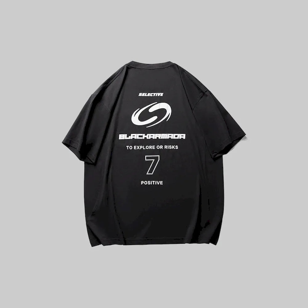 BLACKARMADA Reflective Graphic T-Shirt | Pocket Tee with Back Print for High Visibility
