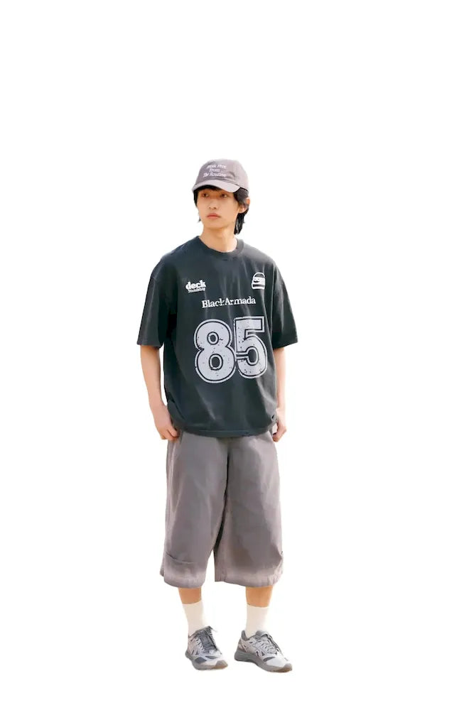 BLACKARMADA Retro "85" Foam Print Unisex T-Shirt - 100% Cotton Oversized Tee