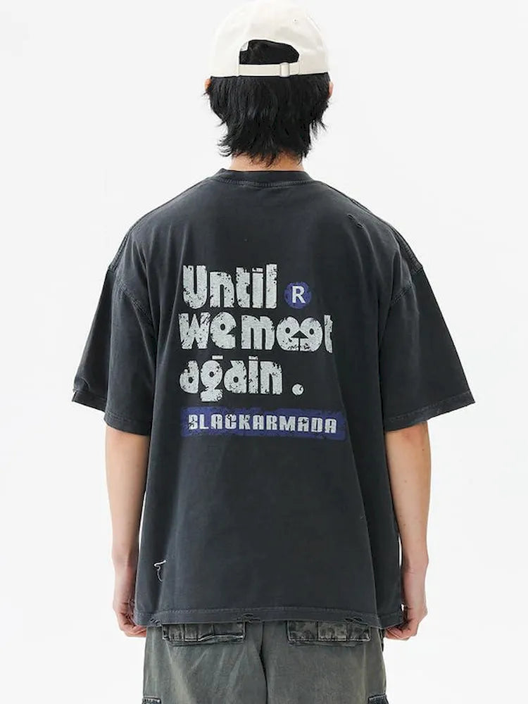 BLACKARMADA Unisex Vintage Graphic Oversized Tee - 100% Cotton Retro Streetwear for Everyday Wear