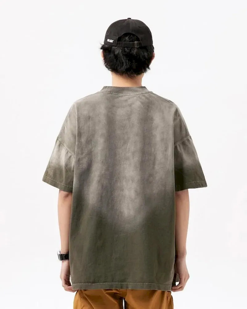 BLACKARMADA Unisex Oversized Gradient T-Shirt – 300G Heavy Cotton, Retro Streetwear Design
