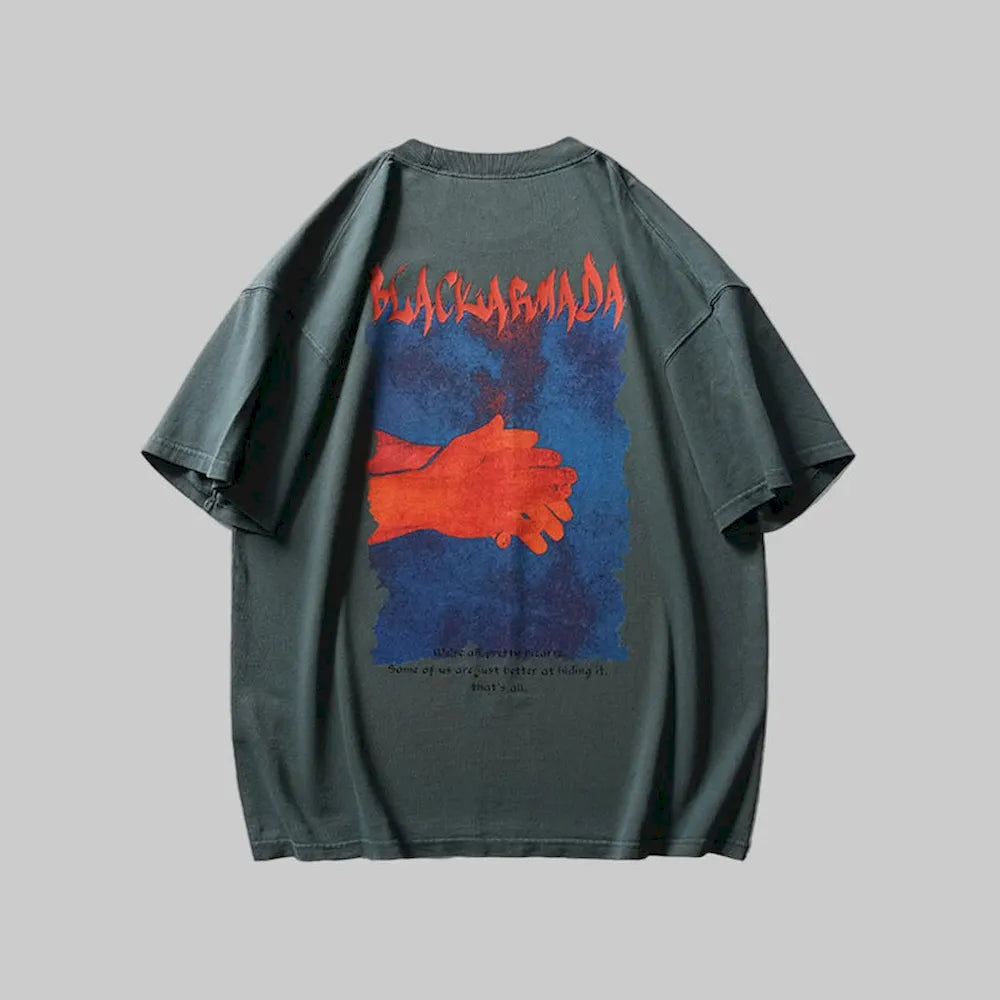 BLACKARMADA Vintage Graphic T-Shirt ¨C Y2K Oversized Streetwear, 100% Cotton