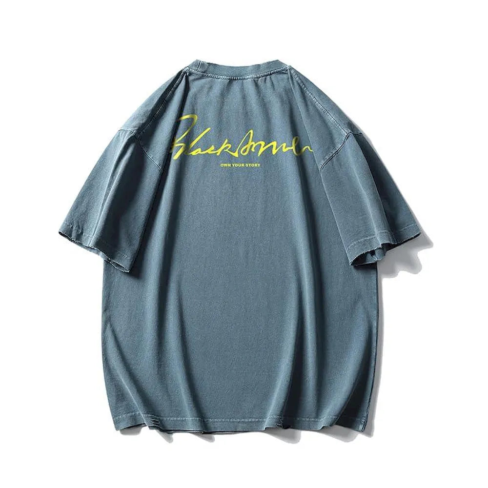 BLACKARMARA Unisex Casual T-Shirt,Bold Contrast Print,Signature Design,Relaxed Fit for Everyday&Summer