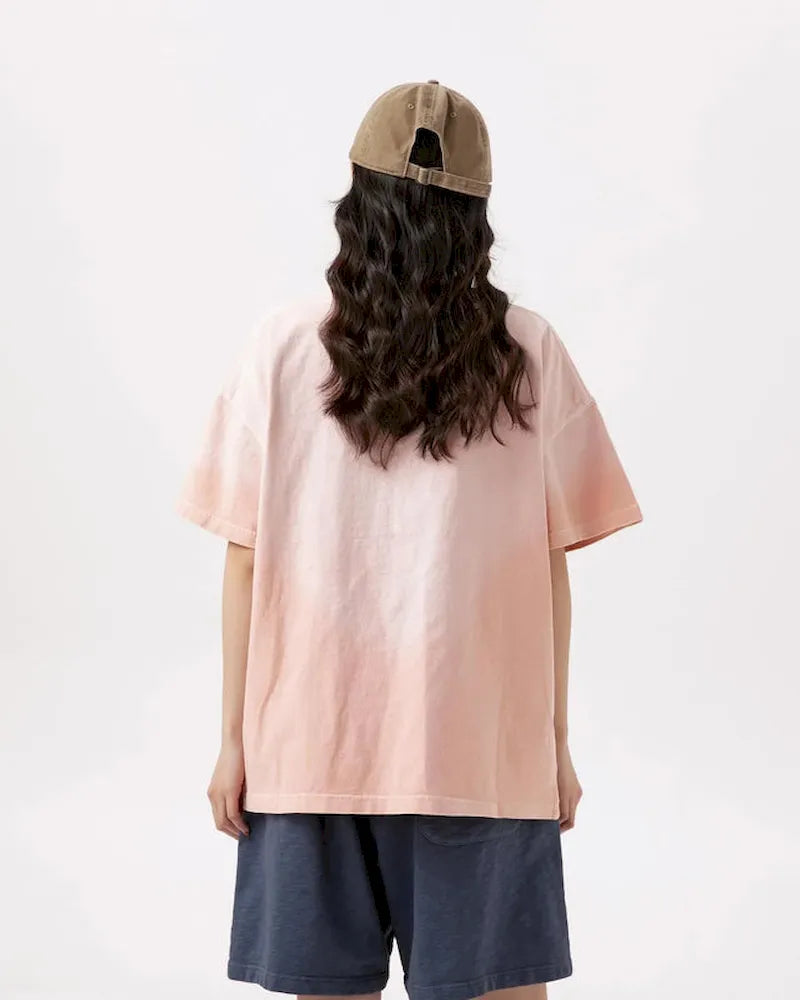 BLACKARMADA Unisex Oversized Gradient T-Shirt – 300G Heavy Cotton, Retro Streetwear Design