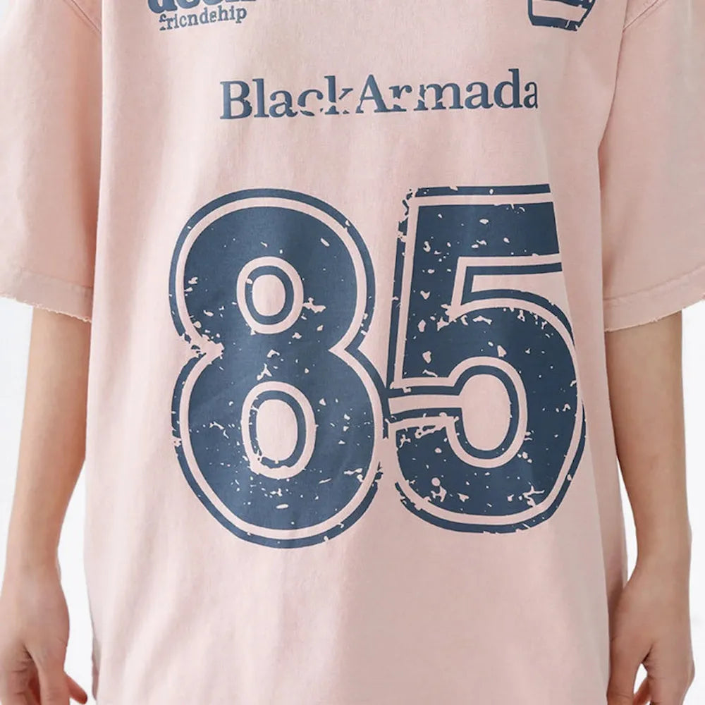 BLACKARMADA Retro "85" Foam Print Unisex T-Shirt - 100% Cotton Oversized Tee