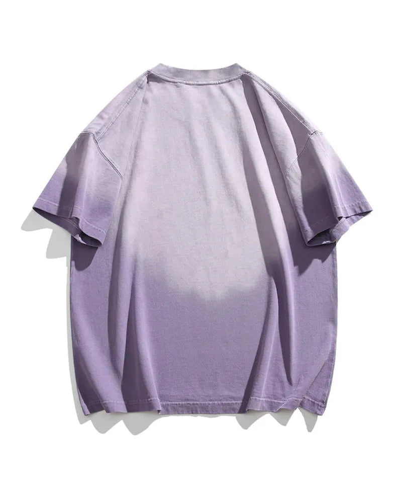 BLACKARMADA Unisex Oversized Gradient T-Shirt – 300G Heavy Cotton, Retro Streetwear Design