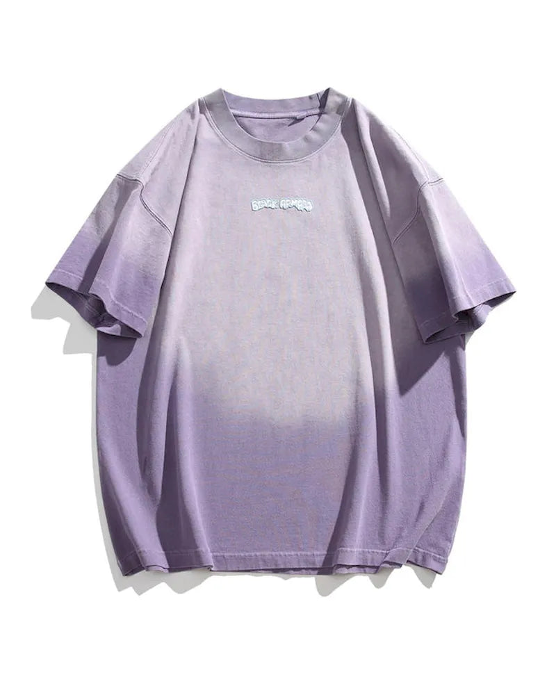 BLACKARMADA Unisex Oversized Gradient T-Shirt – 300G Heavy Cotton, Retro Streetwear Design