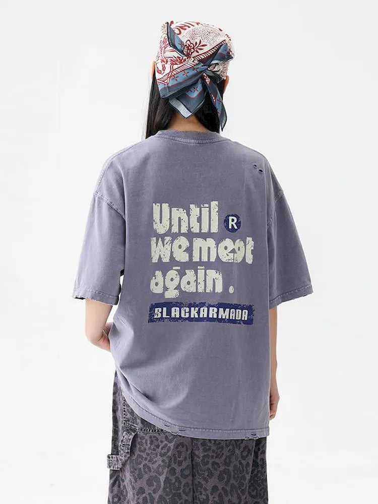 BLACKARMADA Unisex Vintage Graphic Oversized Tee - 100% Cotton Retro Streetwear for Everyday Wear