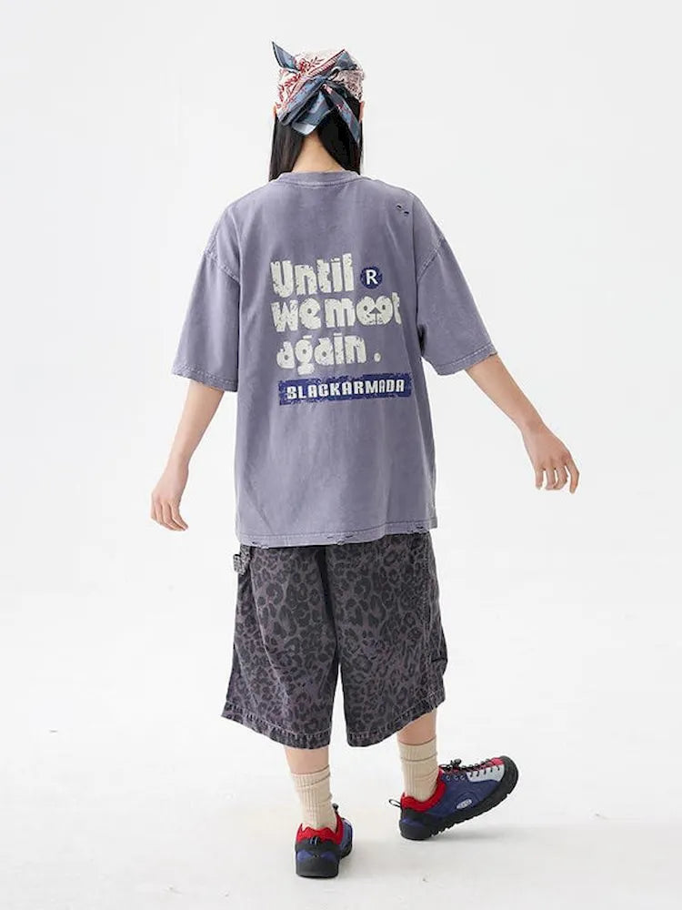 BLACKARMADA Unisex Vintage Graphic Oversized Tee - 100% Cotton Retro Streetwear for Everyday Wear