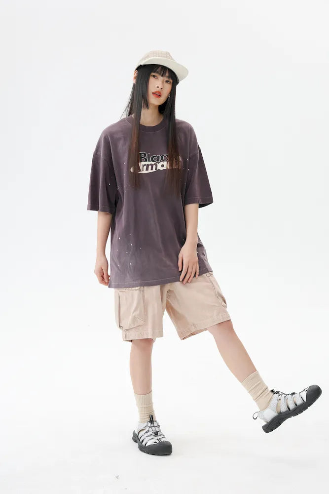 BLACKARMADA Unisex Oversized Cotton Tee - Retro Streetwear Design for Everyday Wear