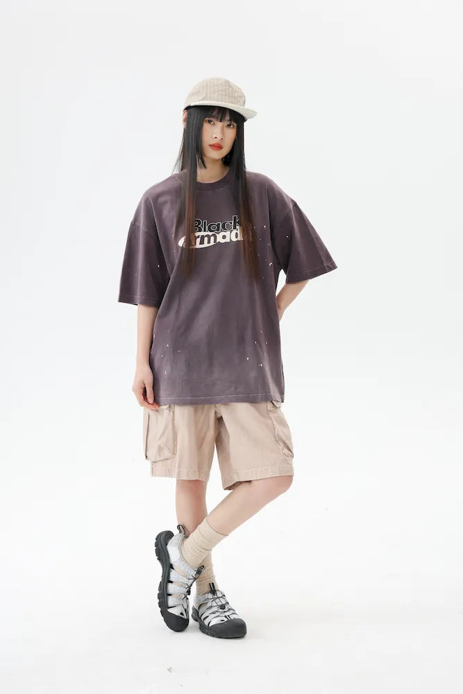BLACKARMADA Unisex Oversized Cotton Tee - Retro Streetwear Design for Everyday Wear