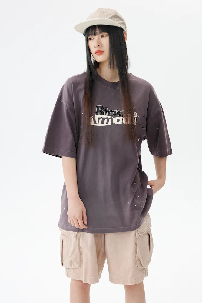 BLACKARMADA Unisex Oversized Cotton Tee - Retro Streetwear Design for Everyday Wear