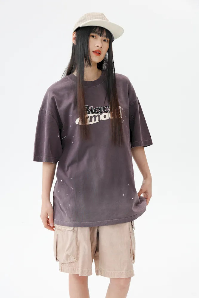 BLACKARMADA Unisex Oversized Cotton Tee - Retro Streetwear Design for Everyday Wear