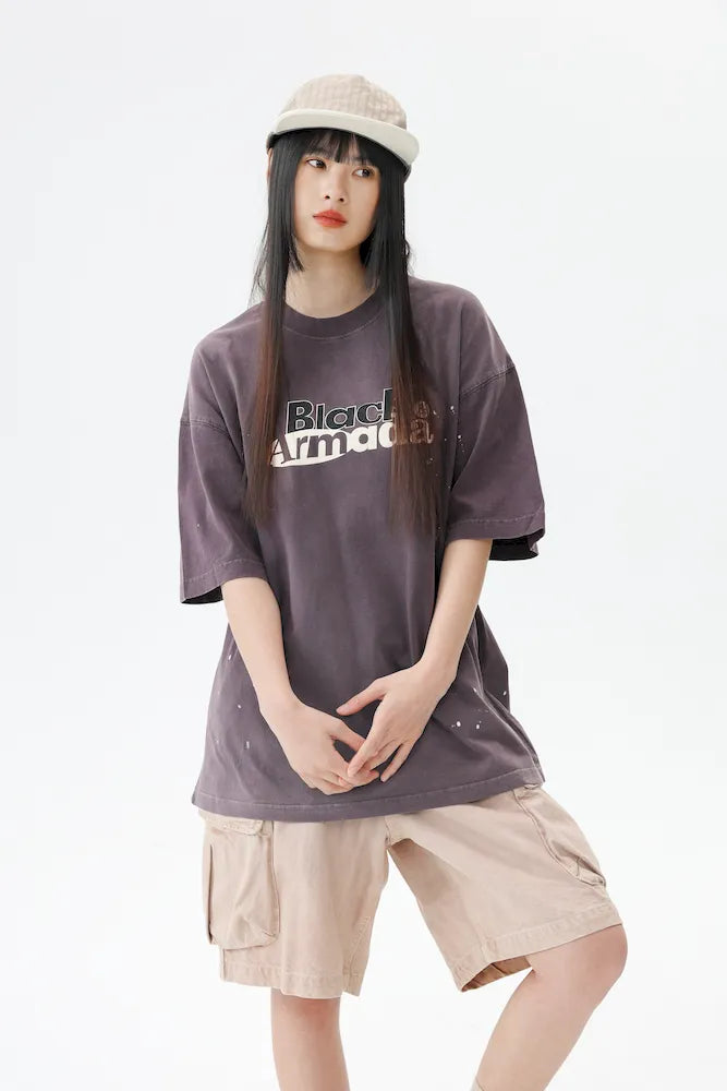 BLACKARMADA Unisex Oversized Cotton Tee - Retro Streetwear Design for Everyday Wear