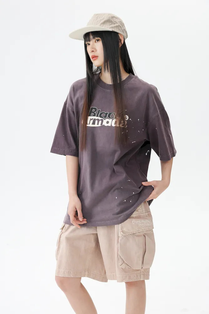BLACKARMADA Unisex Oversized Cotton Tee - Retro Streetwear Design for Everyday Wear