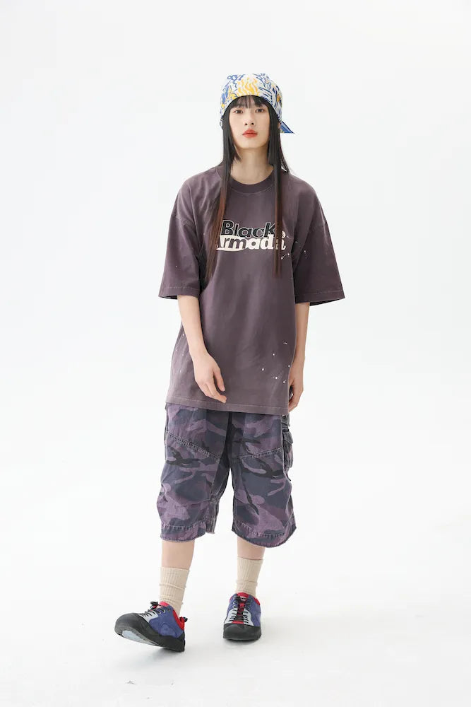 BLACKARMADA Unisex Oversized Cotton Tee - Retro Streetwear Design for Everyday Wear