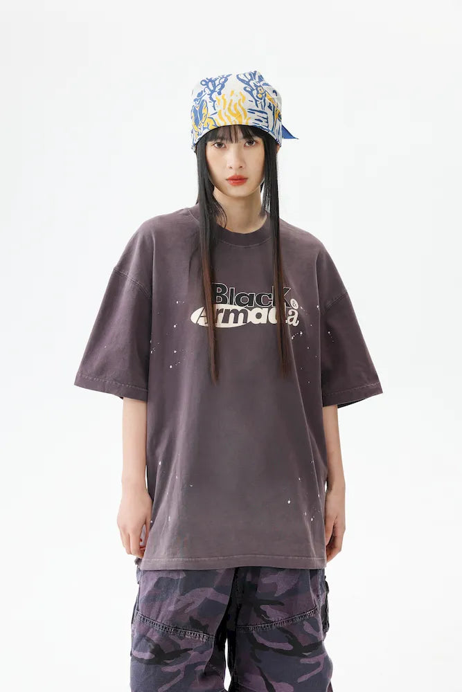 BLACKARMADA Unisex Oversized Cotton Tee - Retro Streetwear Design for Everyday Wear