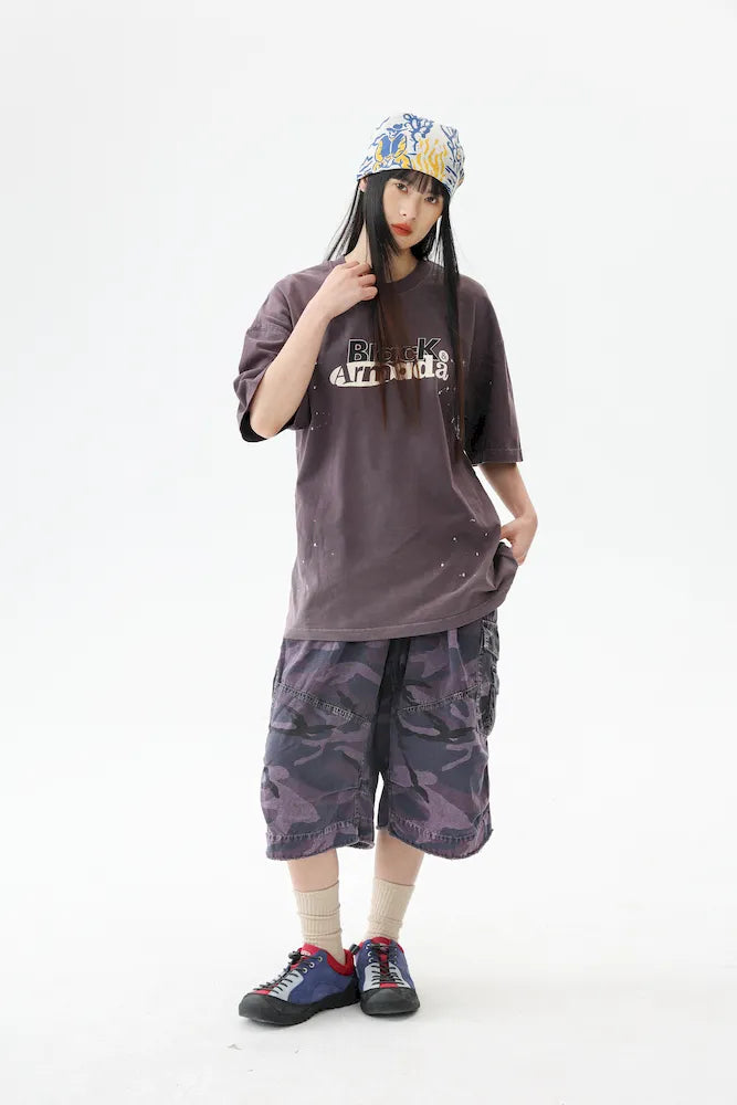 BLACKARMADA Unisex Oversized Cotton Tee - Retro Streetwear Design for Everyday Wear