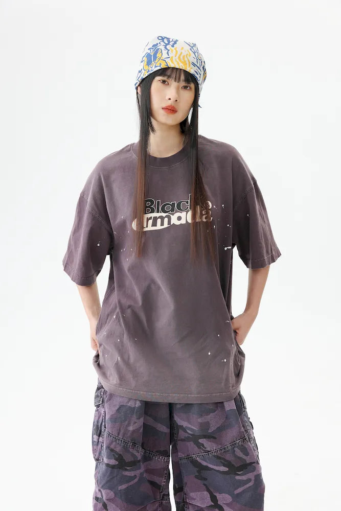BLACKARMADA Unisex Oversized Cotton Tee - Retro Streetwear Design for Everyday Wear
