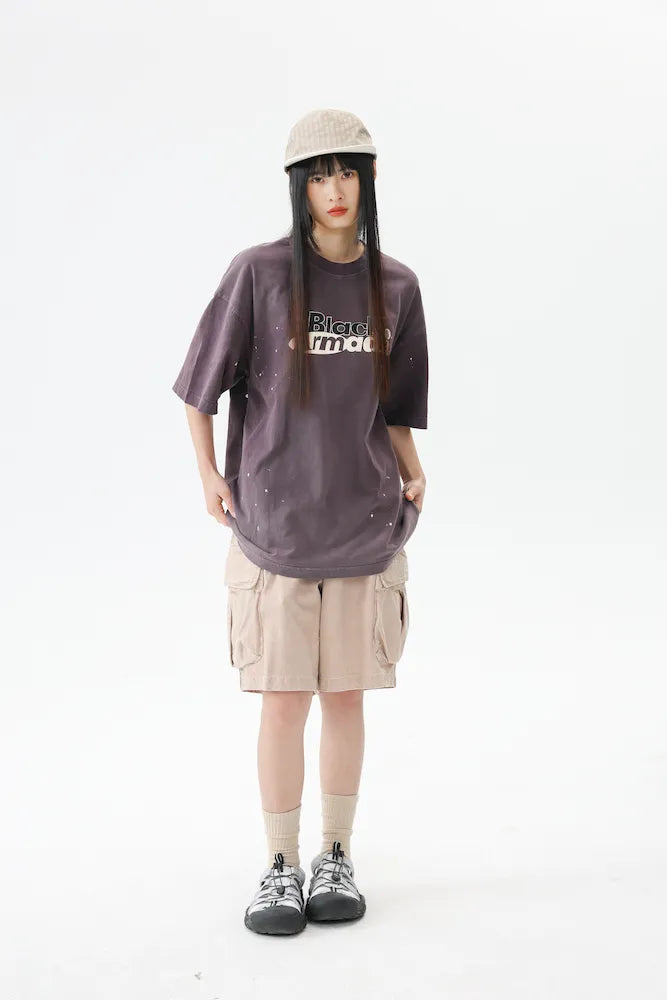 BLACKARMADA Unisex Oversized Cotton Tee - Retro Streetwear Design for Everyday Wear