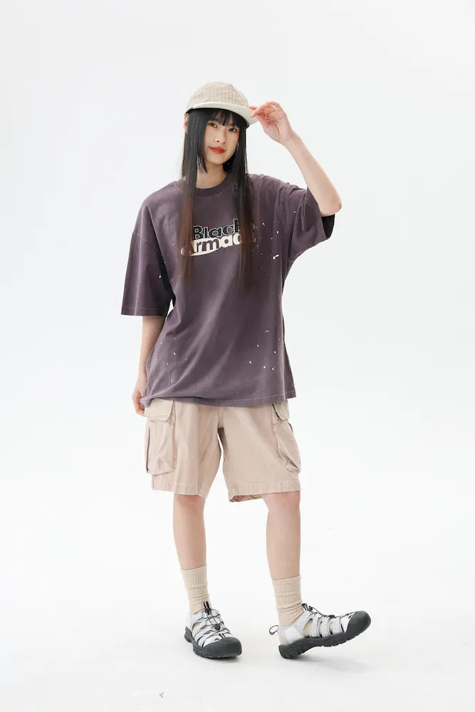 BLACKARMADA Unisex Oversized Cotton Tee - Retro Streetwear Design for Everyday Wear