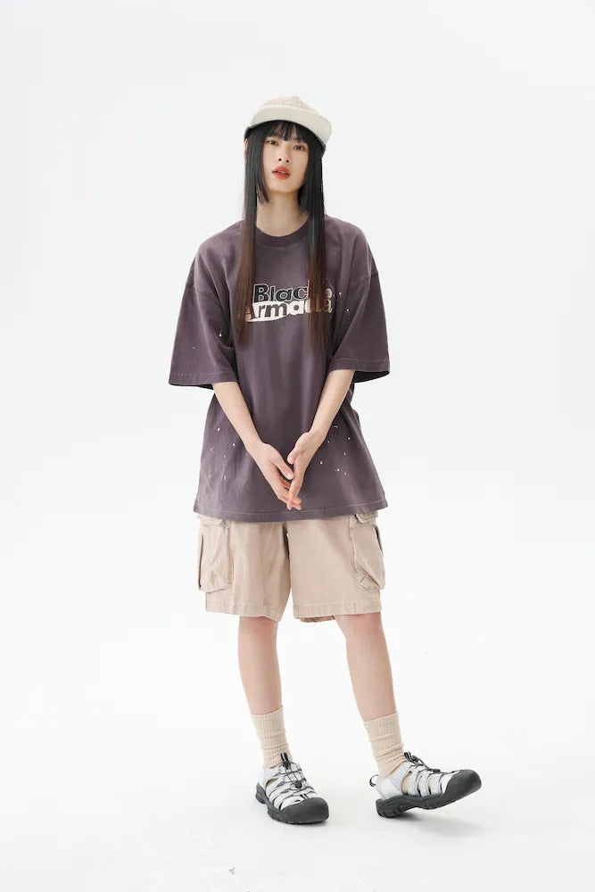 BLACKARMADA Unisex Oversized Cotton Tee - Retro Streetwear Design for Everyday Wear