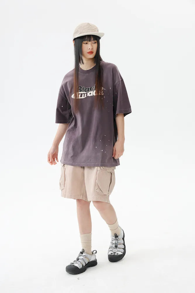 BLACKARMADA Unisex Oversized Cotton Tee - Retro Streetwear Design for Everyday Wear