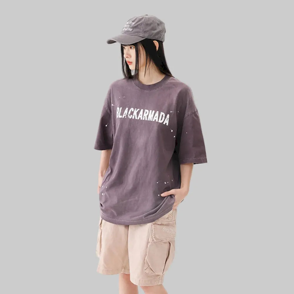BLACKARMADA Unisex Vintage Graphic T-Shirt | Retro Puff Print Cotton Oversized Tee