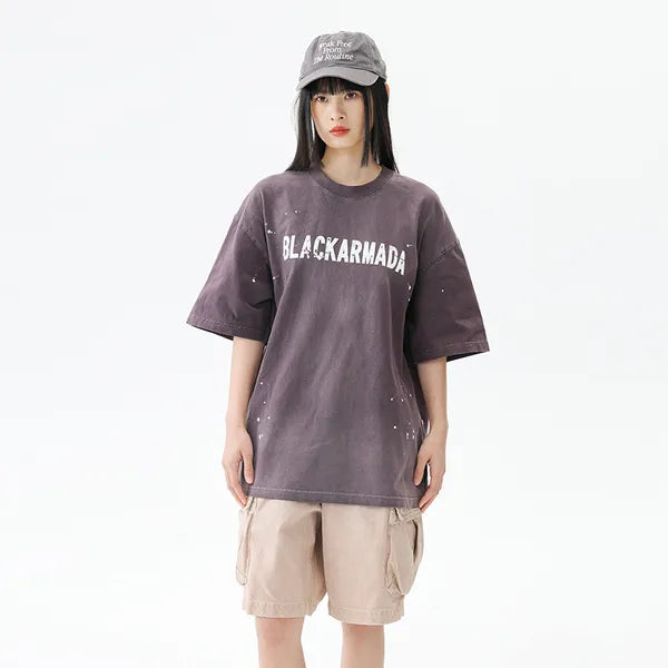 BLACKARMADA Unisex Vintage Graphic T-Shirt | Retro Puff Print Cotton Oversized Tee