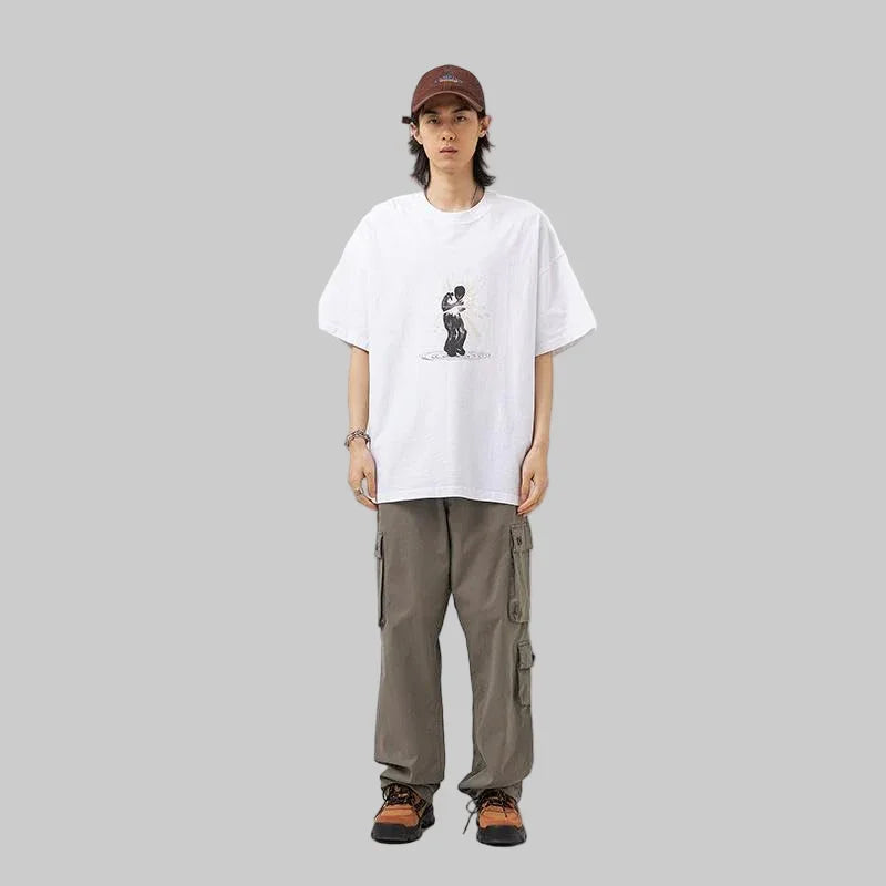 BLACKARMADA Unisex Heavyweight Oversized T-Shirt-100% Cotton, Night-Glo Graphic & Retro