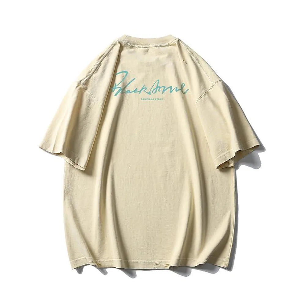 BLACKARMARA Unisex Casual T-Shirt,Bold Contrast Print,Signature Design,Relaxed Fit for Everyday&Summer