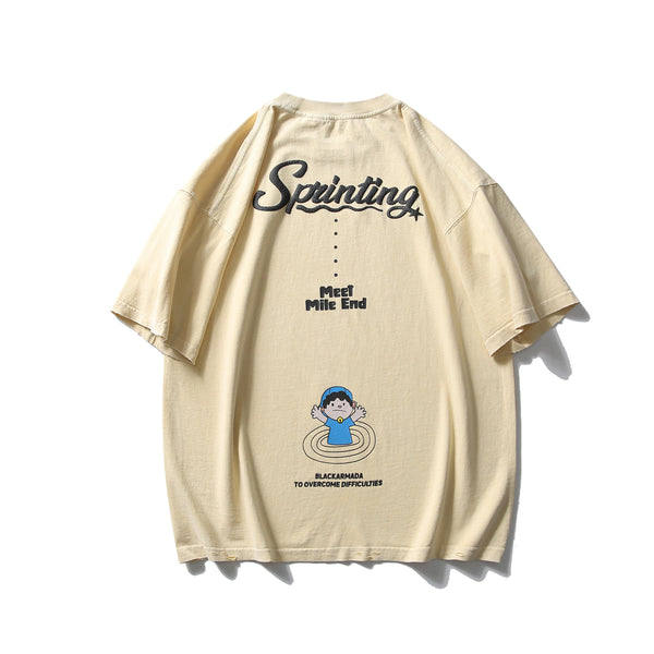 BLACKARMADA Unisex Vintage Graphic T-Shirt - Quick-Dry 100% Cotton Blend