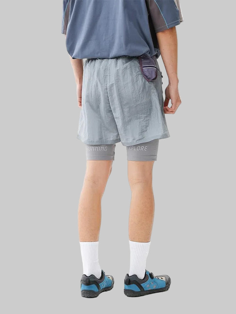 BLACKARMADA Reflective Running Shorts – Quick Dry,2-in-1 Gym Athletic Workout Shorts