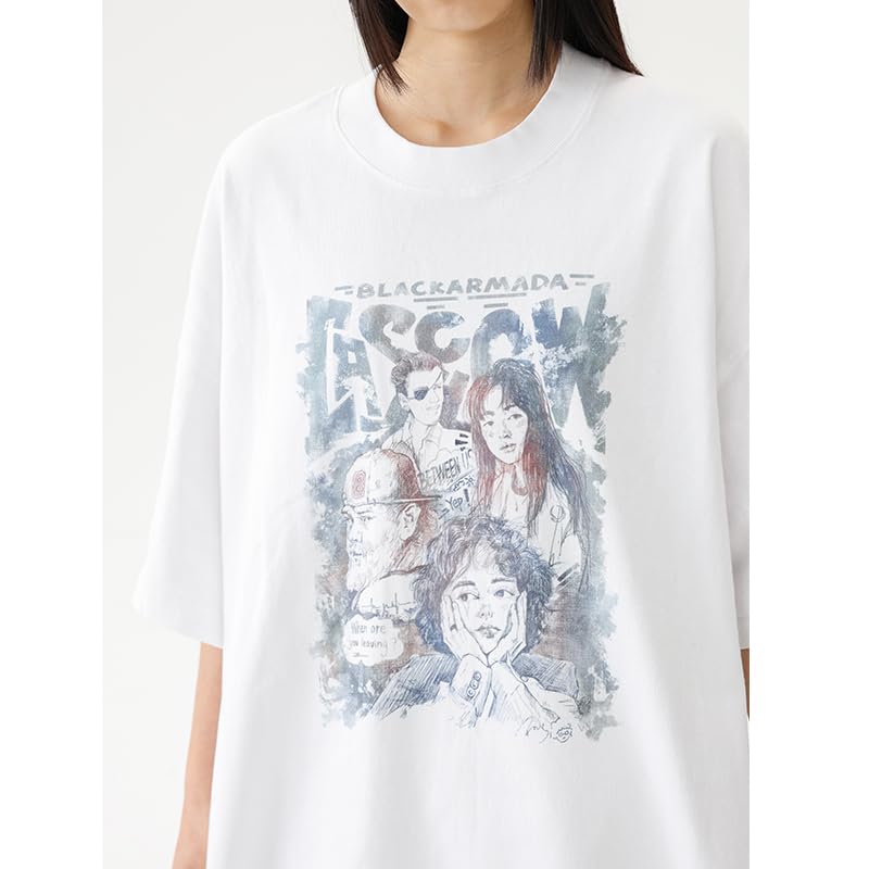 BLACKARMADA Unisex Oversized T-Shirt – Retro Graphic, Watercolor Streetwear