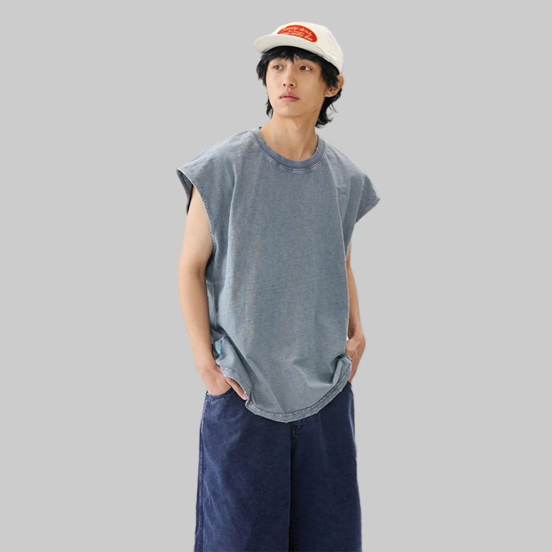 BLACKARMADA Unisex Vintage Sleeveless Tee | 100% Cotton Stone-Washed Oversized Shirt