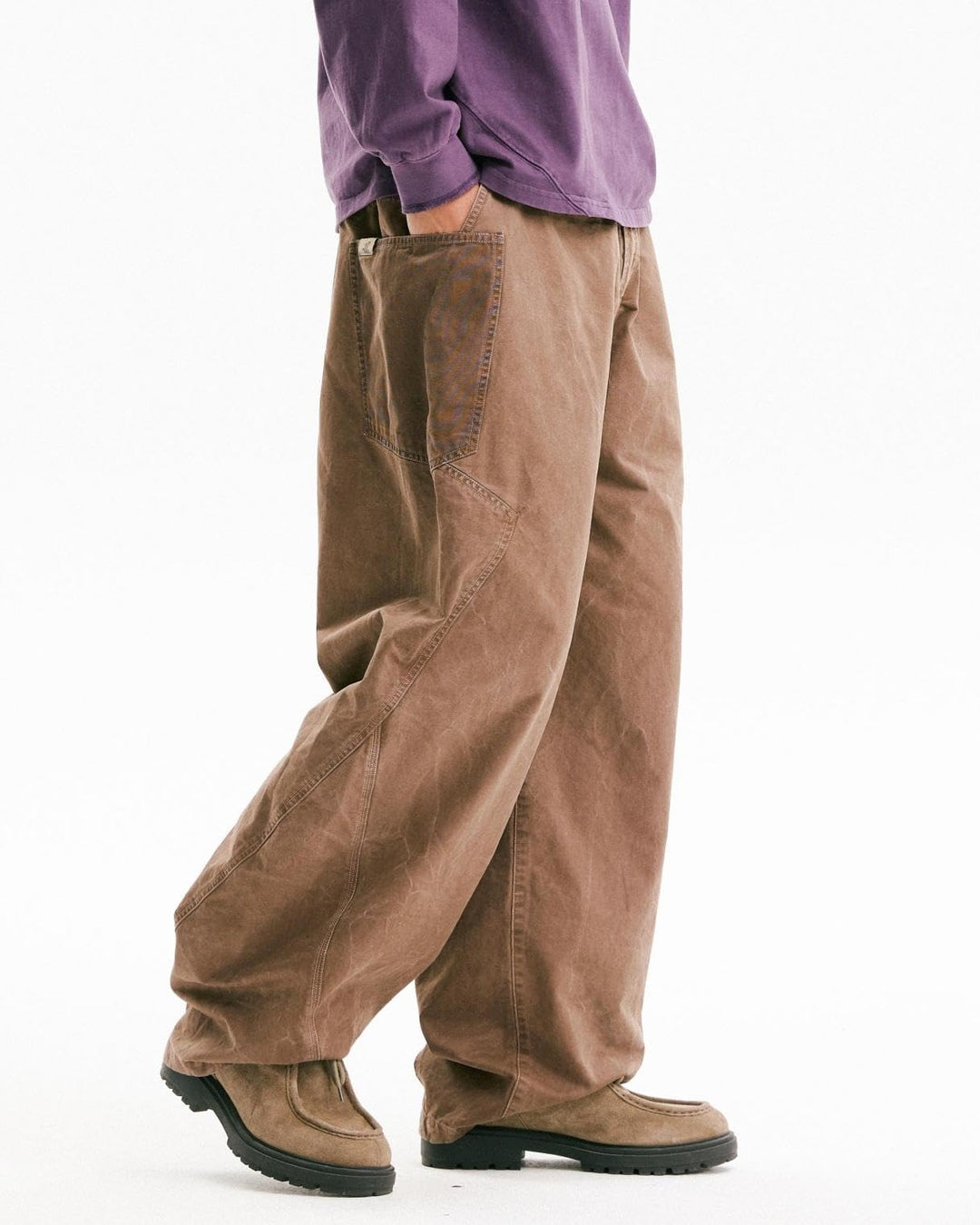 BLACKARMADA Vintage Curved Cargo Pants – Men & Women, Cotton, Adjustable Waist, Casual Workwear
