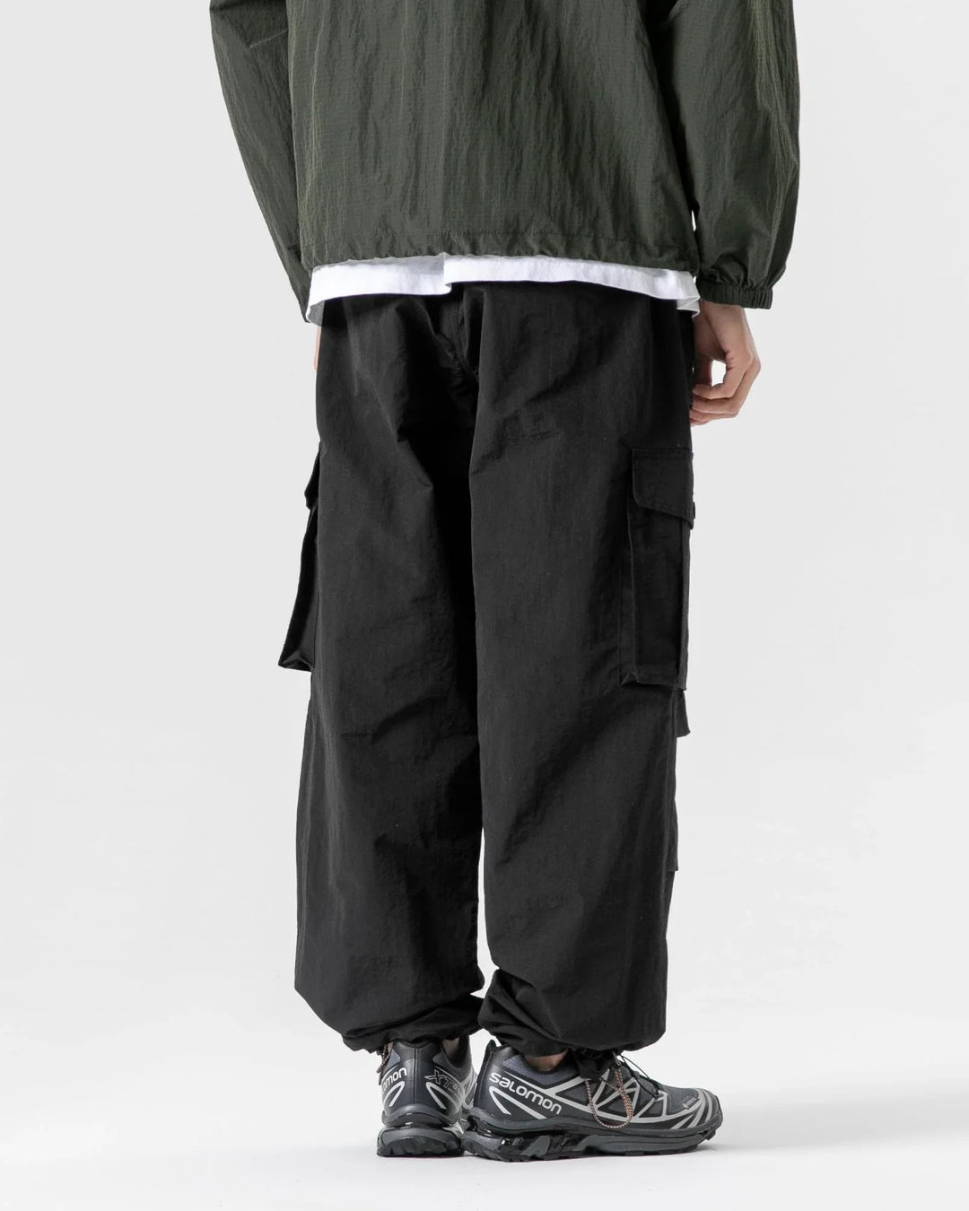 BLACKARMADA Unisex Parachute Cargo Pants ¨CQuick Dry Joggers Lightweight Waterproof Baggy Hiking & Work Pants for Men & Women