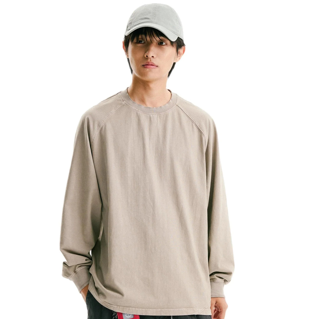 BLACKARMADA Vintage Washed Unisex Long Sleeve Tee | Relaxed Fit Cotton Shirt
