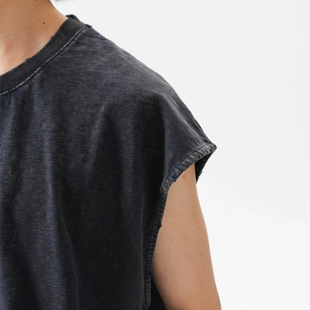 BLACKARMADA Unisex Vintage Sleeveless Tee | 100% Cotton Stone-Washed Oversized Shirt