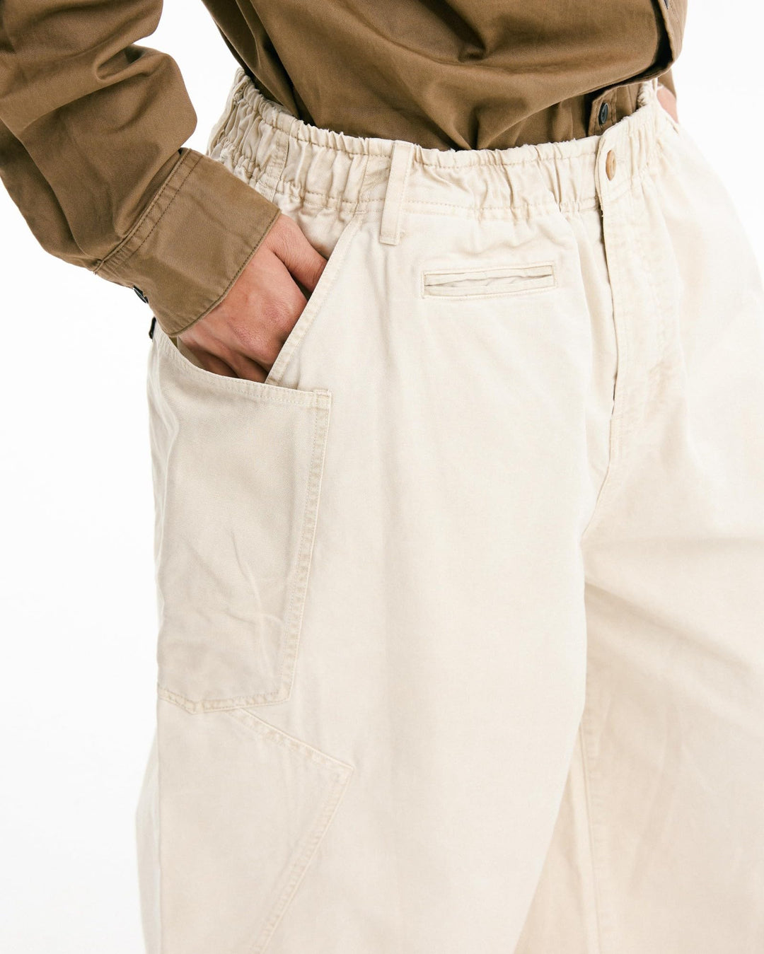 BLACKARMADA Vintage Curved Cargo Pants – Men & Women, Cotton, Adjustable Waist, Casual Workwear