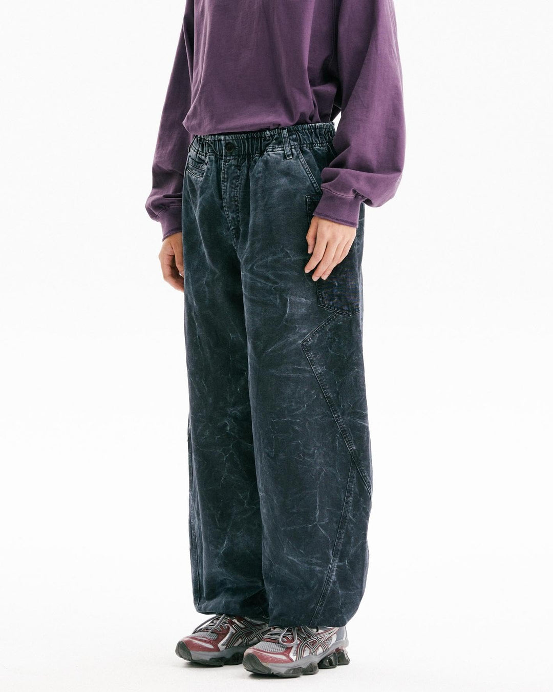 BLACKARMADA Vintage Curved Cargo Pants – Men & Women, Cotton, Adjustable Waist, Casual Workwear