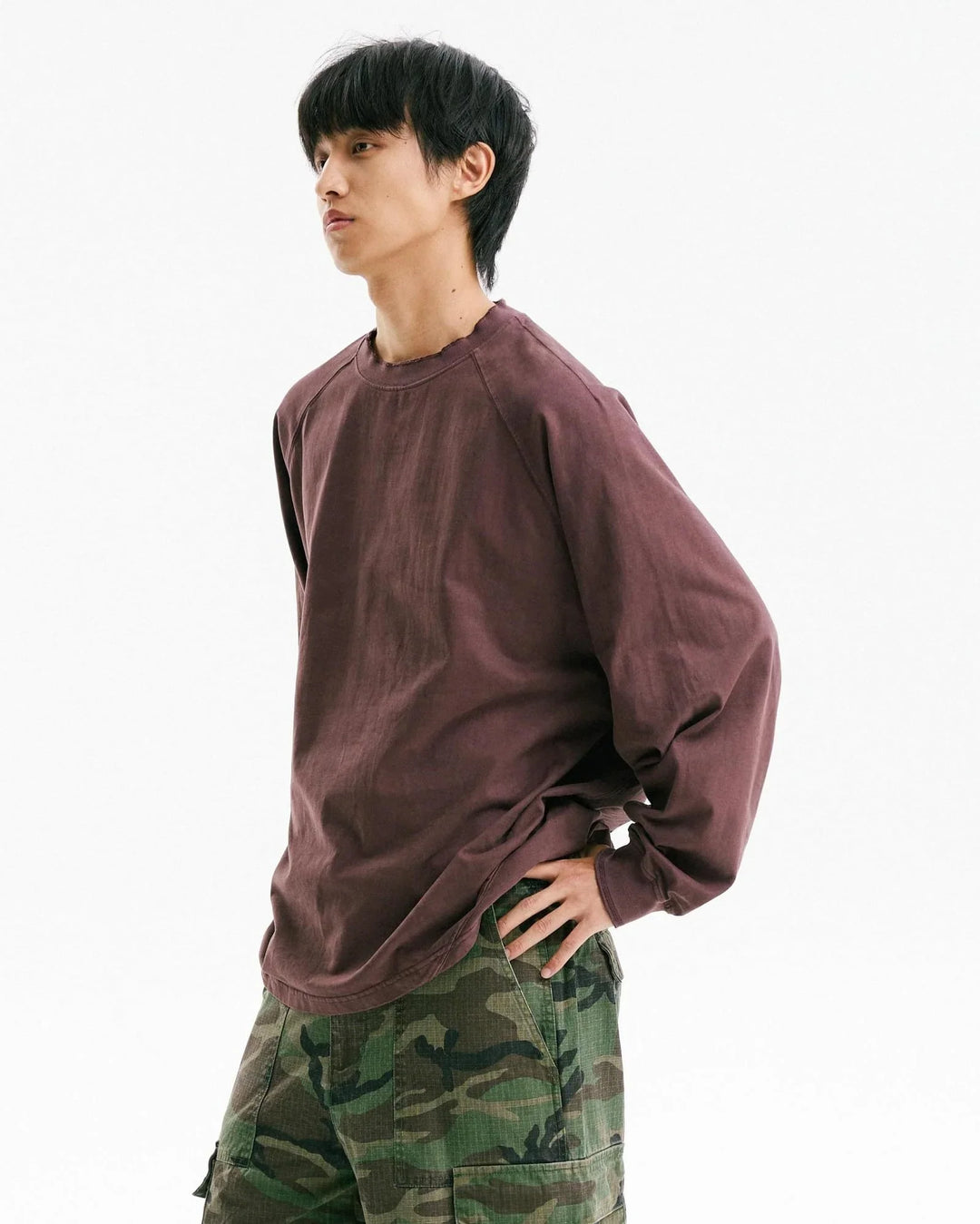 BLACKARMADA Vintage Washed Unisex Long Sleeve Tee | Relaxed Fit Cotton Shirt