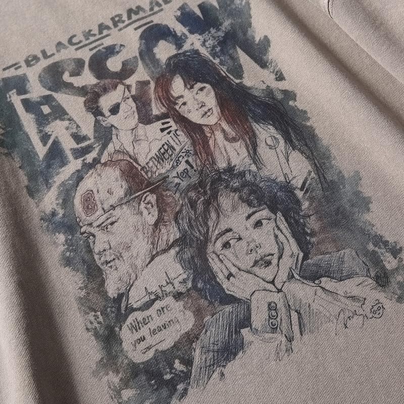 BLACKARMADA Unisex Oversized T-Shirt – Retro Graphic, Watercolor Streetwear