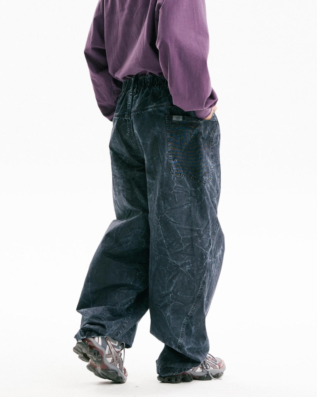 BLACKARMADA Vintage Curved Cargo Pants – Men & Women, Cotton, Adjustable Waist, Casual Workwear
