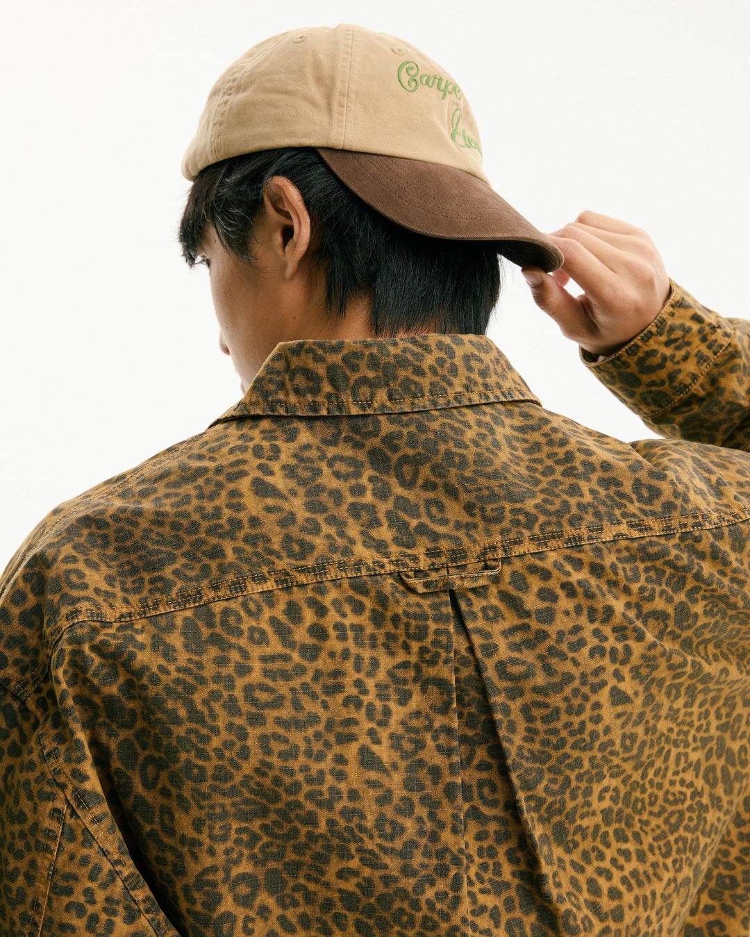 BLACKARMADA Heavyweight Leopard Print Shirt Jacket – Vintage Washed Cotton, Casual Unisex Streetwear