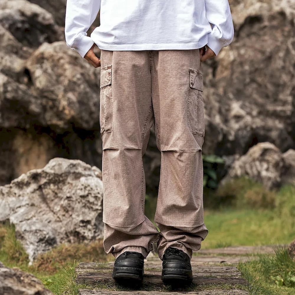 BLACKARMADA Unisex Baggy Cargo Pants – 100% Cotton, Wide Leg Work & Hiking Trousers