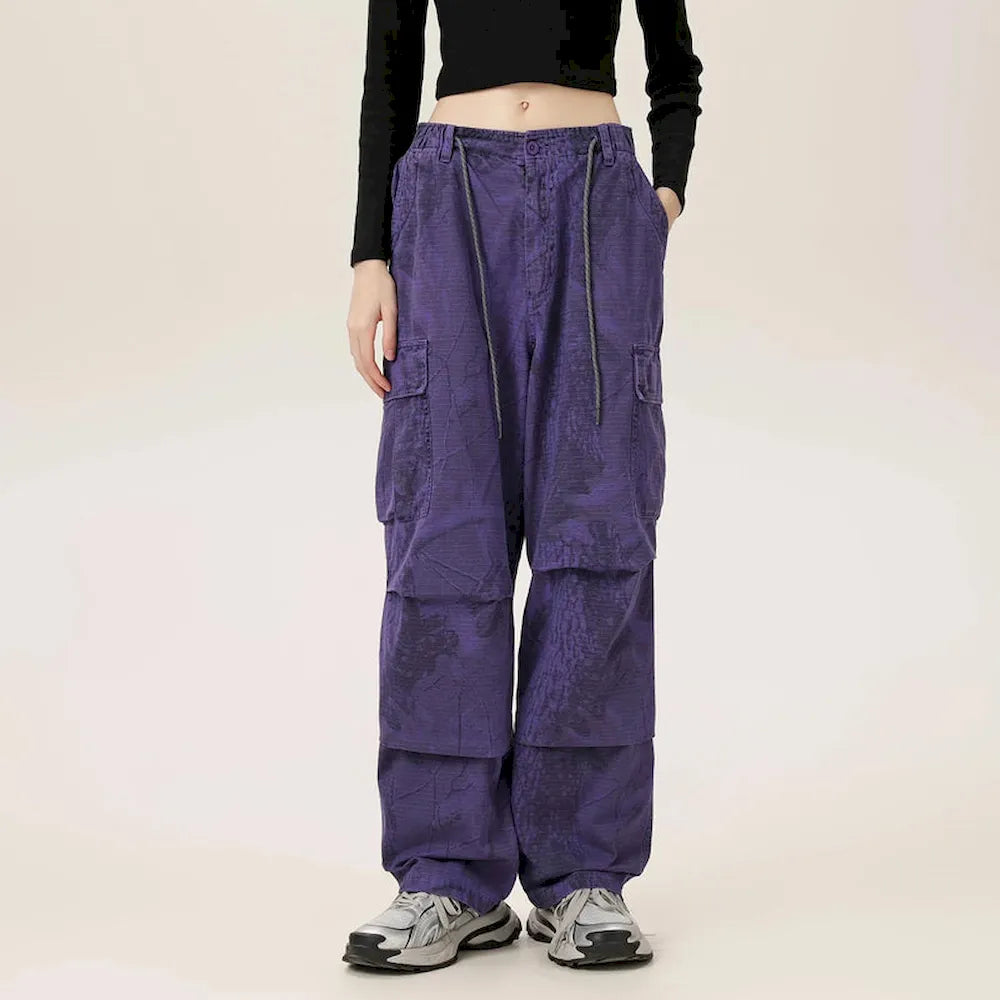 BLACKARMADA Unisex Baggy Cargo Pants – 100% Cotton, Wide Leg Work & Hiking Trousers