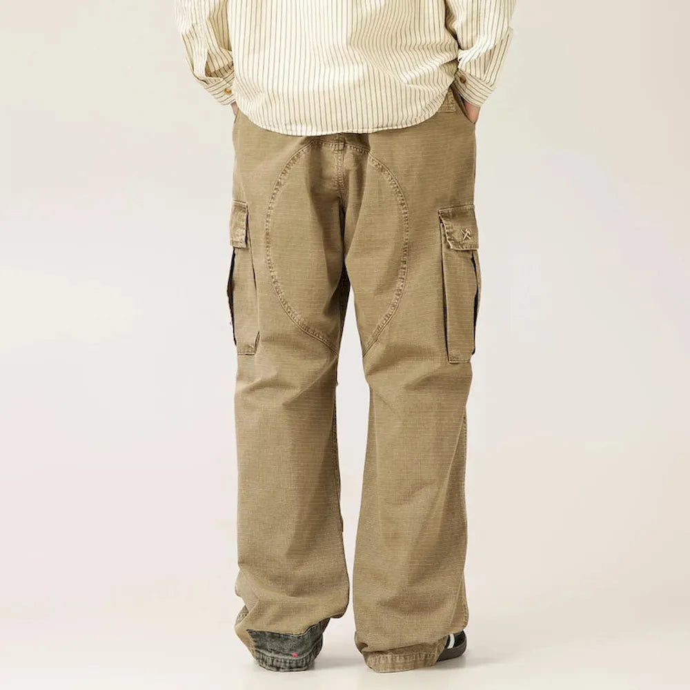 BLACKARMADA Unisex Baggy Cargo Pants – 100% Cotton, Wide Leg Work & Hiking Trousers