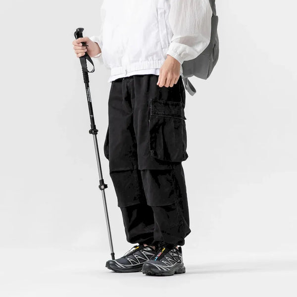 BLACKARMADA Unisex High-Waisted Baggy Cargo Pants - Stretch, Wide Leg, for Men & Women