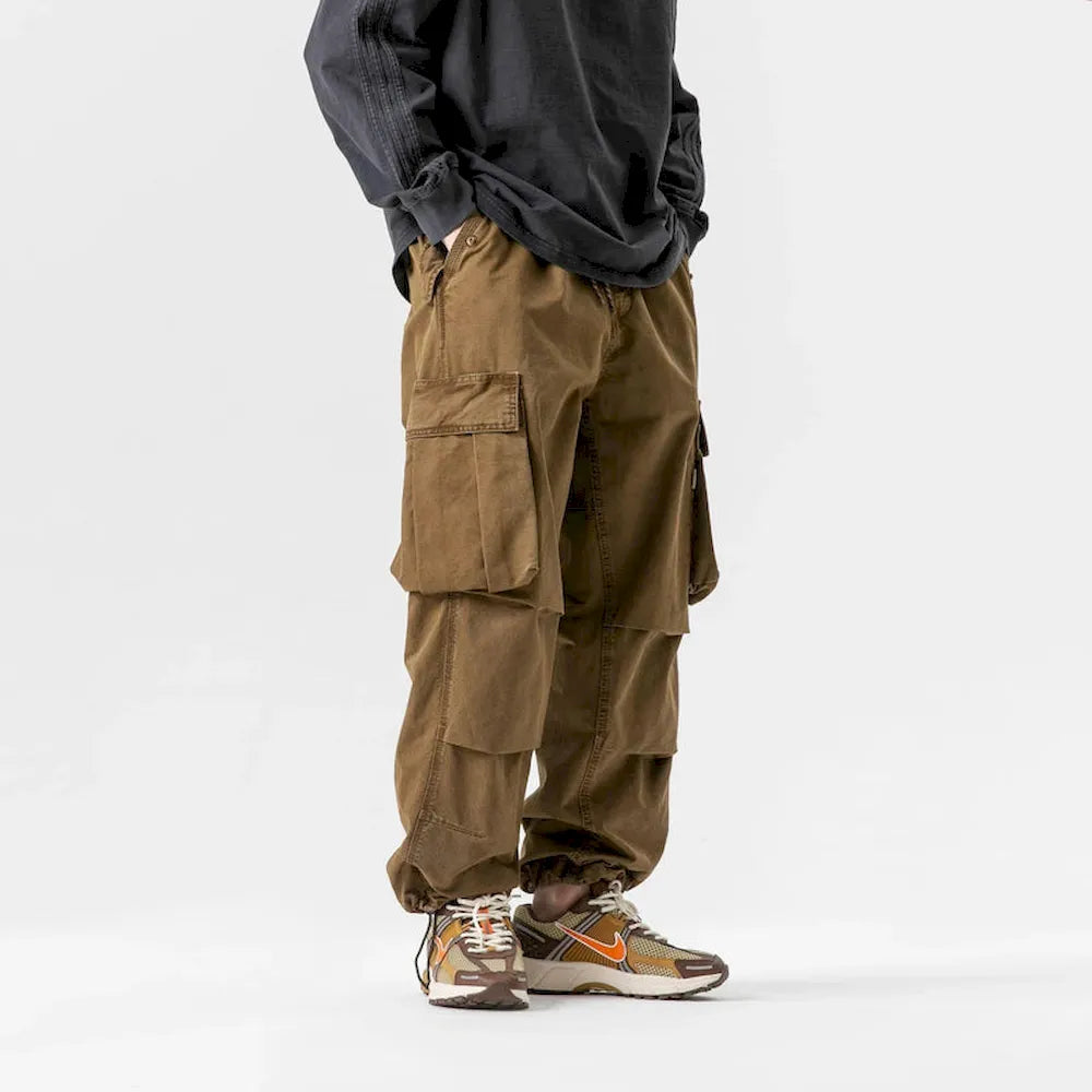 BLACKARMADA Unisex High-Waisted Baggy Cargo Pants - Stretch, Wide Leg, for Men & Women
