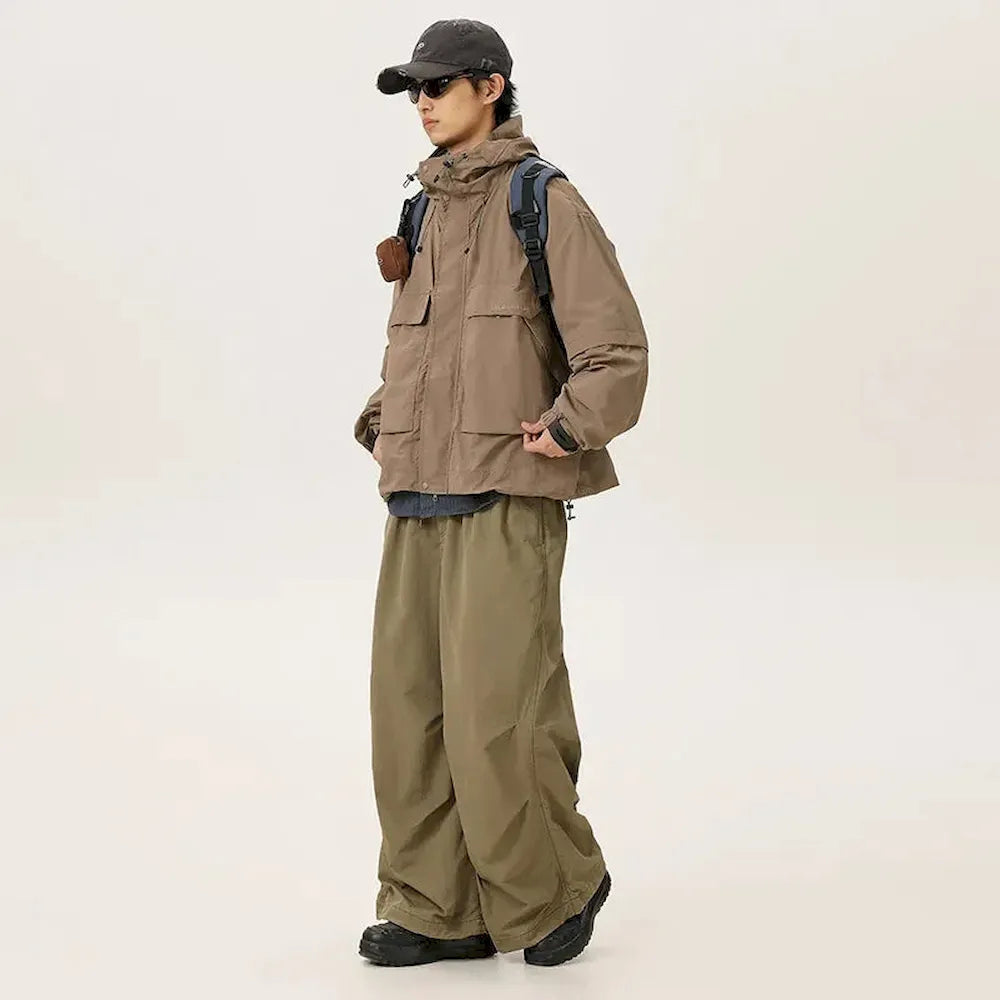 BLACKARMADA Unisex Baggy Paratrooper Pants – Lightweight Y2K Track Pants, Wide Leg